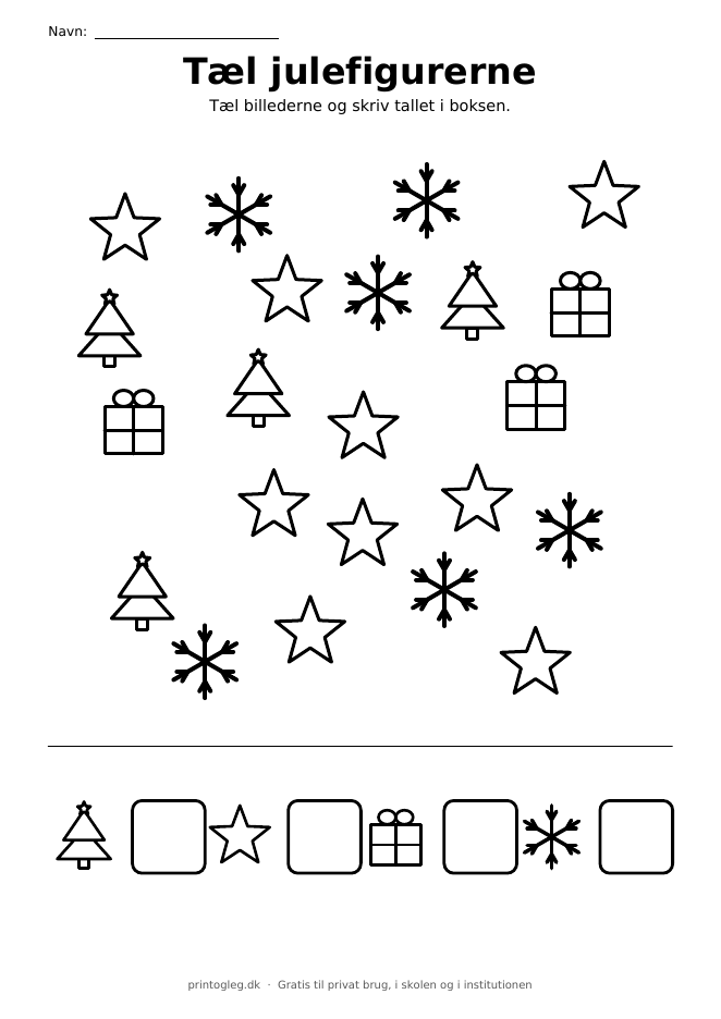 Tæl julefigurerne til print
